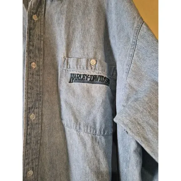 Vintage Harley Davidson Denim Shirt - Picture 4 of 7